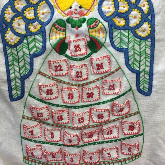 Handmade embroidery advent calendar 22x29 - Picture 3 of 6